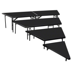 National Public Seating SPST364LP 4-Tier Seated Riser Stage Pie Section, Polydeck (36