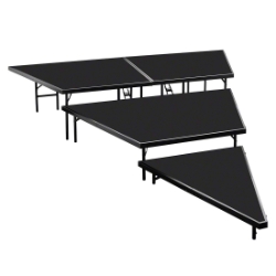 National Public Seating SPST483LP 3-Tier Seated Riser Stage Pie Section, Polydeck (48