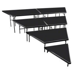 National Public Seating SPST484LP 4-Tier Seated Riser Stage Pie Section, Polydeck (48
