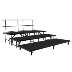 National Public Seating SST483LP 3-Level Seated Riser Straight Stage Set, Polydeck (48