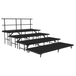 National Public Seating SST484LP 4-Level Seated Riser Straight Stage Set, Polydeck (48