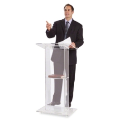 Oklahoma Sound 401S Clear Acrylic Lectern With Shelf OS-401S podium, dais, lectern