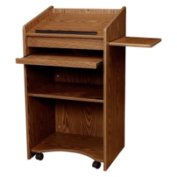 Oklahoma Sound 600-MO Aristocrat Non-Sound Lectern, Medium Oak OS-600-MO podium, dais