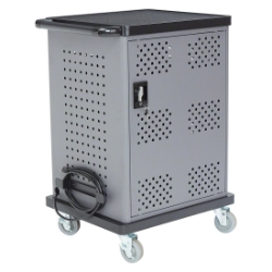 Oklahoma Sound DCC Duet Charging Cart OS-DCC av cart, a/v cart, audio visual cart, laptop cart, chromebook charging station, tablet charging station