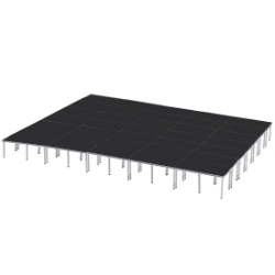 ProFlex 28'x40' Indoor/Outdoor Portable Stage PF1120I 28x40, 28 x 40, 40x28, 1120 square foot stage, adjustable height stage, multi-height stage, indoor outdoor stage