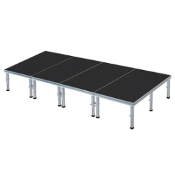 ProFlex 8'x16' Indoor/Outdoor Portable Stage PF128I 16x8, 8x16, 128 square feet, 128 feet, adjustable height stage, small stage, indoor stage, outdoor stage, multi-height stage