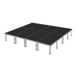 ProFlex 16'x16' Indoor/Outdoor Portable Stage PF256I 16x16, 16 x 16, 256 square foot stage, adjustable height stage, multi-height stage, indoor outdoor stage