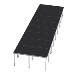 ProFlex 8'x32' Indoor/Outdoor Portable Stage PF256I-8X32 8x32, 256 square foot stage, adjustable height stage, small stage, indoor stage, outdoor stage, multi-height stage