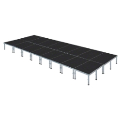 ProFlex 16'x32' Indoor/Outdoor Portable Stage PF512I 16x32, 32x16, 16 x 32, 512 square foot stage, adjustable height stage, multi-height stage, indoor outdoor stage