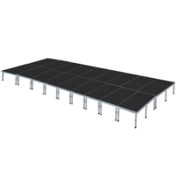 ProFlex 16'x36' Indoor/Outdoor Portable Stage PF576I 16x36, 36x16, 16 x 36, 576 square foot stage, adjustable height stage, multi-height stage, indoor outdoor stage