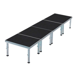 ProFlex 4'x16' Indoor/Outdoor Portable Stage (4'x4' Units) PF64I-4X16-44- 4x16, 64 square foot stage, adjustable height stage, small stage, indoor stage, outdoor stage, multi-height stage