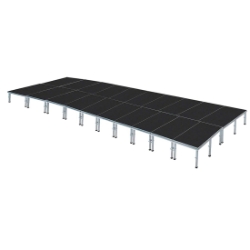 ProFlex 16'x40' Indoor/Outdoor Portable Stage PF640I 16x40, 40x16, 16 x 40, 640 square foot stage, adjustable height stage, multi-height stage, indoor outdoor stage