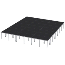 ProFlex 24'x28' Indoor/Outdoor Portable Stage PF672I 24x28, 24 x 28, 28x24, 672 square foot stage, adjustable height stage, multi-height stage, indoor outdoor stage