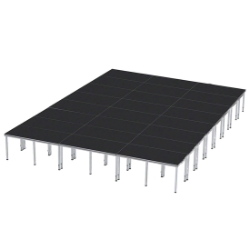 ProFlex 24'x32' Indoor/Outdoor Portable Stage PF768I 24x32, 24 x 32, 32x24, 768 square foot stage, adjustable height stage, multi-height stage, indoor outdoor stage