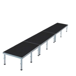 ProFlex 4'x24' Indoor/Outdoor Portable Stage PF96I-4X24 4x24, 96 square foot stage, adjustable height stage, small stage, indoor stage, outdoor stage, multi-height stage