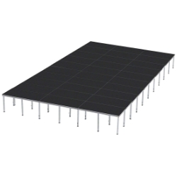 ProFlex 24'x40' Indoor/Outdoor Portable Stage PF960I 24x40, 24 x 40, 40x24, 960 square foot stage, adjustable height stage, multi-height stage, indoor outdoor stage