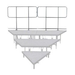 Staging 101 Back Guard Rails for 3-Tier Wedge Seated Risers (2-pack) SGRW24D guardrails, choral risers guard rails, rear guard rail, safety rail