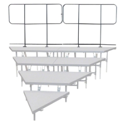 Staging 101 Back Guard Rails for 4-Tier Wedge Seated Risers (2-pack) SGRW32D guardrails, choral risers guard rails, rear guard rail, safety rail