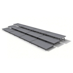 Staging 101 3 Tier Straight Seated Riser System - 32' Long (fits 48 Chairs) SSSS-3SR choral risers, chorus risers, choir risers, standing risers, seated risers, band risers, school risers, choir stage risers