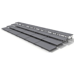 Staging 101 4-Tier Straight Seated Riser System - 40' Long (fits 80 Chairs) SSSSS-4SR choral risers, chorus risers, choir risers, standing risers, seated risers, band risers, school risers, choir stage risers
