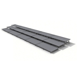 Staging 101 3-Tier Straight Seated Riser System - 40' Long (fits 60 Chairs) SSSSS-3SR choral risers, chorus risers, choir risers, standing risers, seated risers, band risers, school risers, choir stage risers