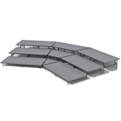Staging 101 3-Tier Seated Riser System - 24' Long (fits 36 Chairs) SWS-3SR choral risers, chorus risers, choir risers, standing risers, seated risers, band risers, school risers, choir stage risers