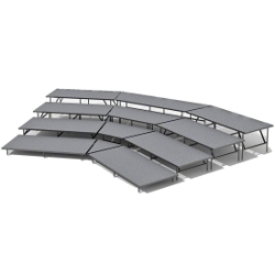 Staging 101 4-Tier Seated Riser System - 27' Long (fits 44 Chairs) SWS-4SR choral risers, chorus risers, choir risers, standing risers, seated risers, band risers, school risers, choir stage risers