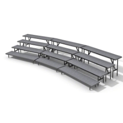Staging 101 4-Tier Standing Choral Riser Bundle - 19' Long SWS4CR choral risers, chorus risers, choir risers, standing risers, school risers, bundle
