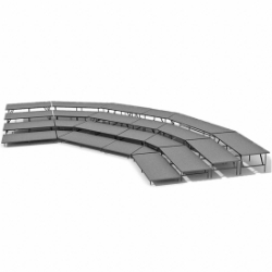 Staging 101 4-Tier Seated Riser System - 45' Long (fits 78 Chairs) SWSHWS-4SR choral risers, chorus risers, choir risers, standing risers, seated risers, band risers, school risers, choir stage risers