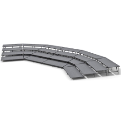Staging 101 4-Tier Seated Riser System - 49' Long (fits 86 Chairs) SWSSWS-4SR choral risers, chorus risers, choir risers, standing risers, seated risers, band risers, school risers, choir stage risers