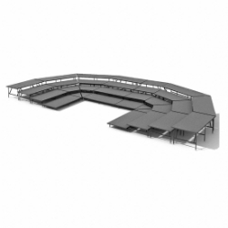 Staging 101 4-Tier Seated Riser System - 43' Long (fits 100 Chairs) SWWSHWWS-4SR choral risers, chorus risers, choir risers, standing risers, seated risers, band risers, school risers, choir stage risers, 3 level riser