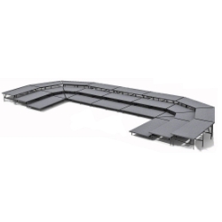 Staging 101 3-Tier Seated Riser System - 47' Long (fits 84 Chairs) SWWSSSWWS-3SR choral risers, chorus risers, choir risers, standing risers, seated risers, band risers, school risers, choir stage risers, 3 level riser