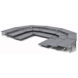 Staging 101 3-Tier Seated Riser System - 31' Long (fits 60 Chairs) SWWSWWS-3SR choral risers, chorus risers, choir risers, standing risers, seated risers, band risers, school risers, choir stage risers
