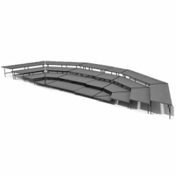 Staging 101 4-Tier Seated Riser System - 42' Long (fits 68 Chairs) WWSHWW-4SR choral risers, chorus risers, choir risers, standing risers, seated risers, band risers, school risers, choir stage risers