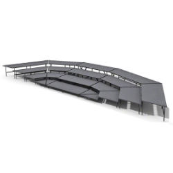 Staging 101 4-Tier Seated Riser System - 38' Long (fits 60 Chairs) WWSWW-4SR choral risers, chorus risers, choir risers, standing risers, seated risers, band risers, school risers, choir stage risers
