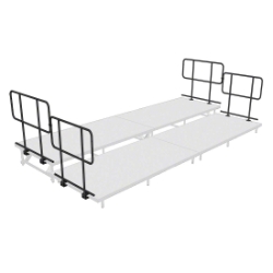 Staging 101 Side Guard Rail Package for 2-Tier Seated Risers S2SGRAIL guardrails, choral risers guard rails, side guard rail, safety rail