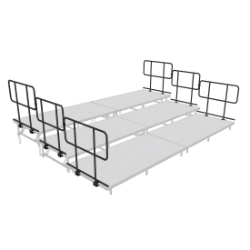 Staging 101 Side Guard Rail Package for 3-Tier Seated Risers S3SGRAIL guardrails, choral risers guard rails, side guard rail, safety rail