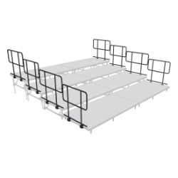 Staging 101 Side Guard Rail Package for 4-Tier Seated Risers S4SGRAIL guardrails, choral risers guard rails, side guard rail, safety rail